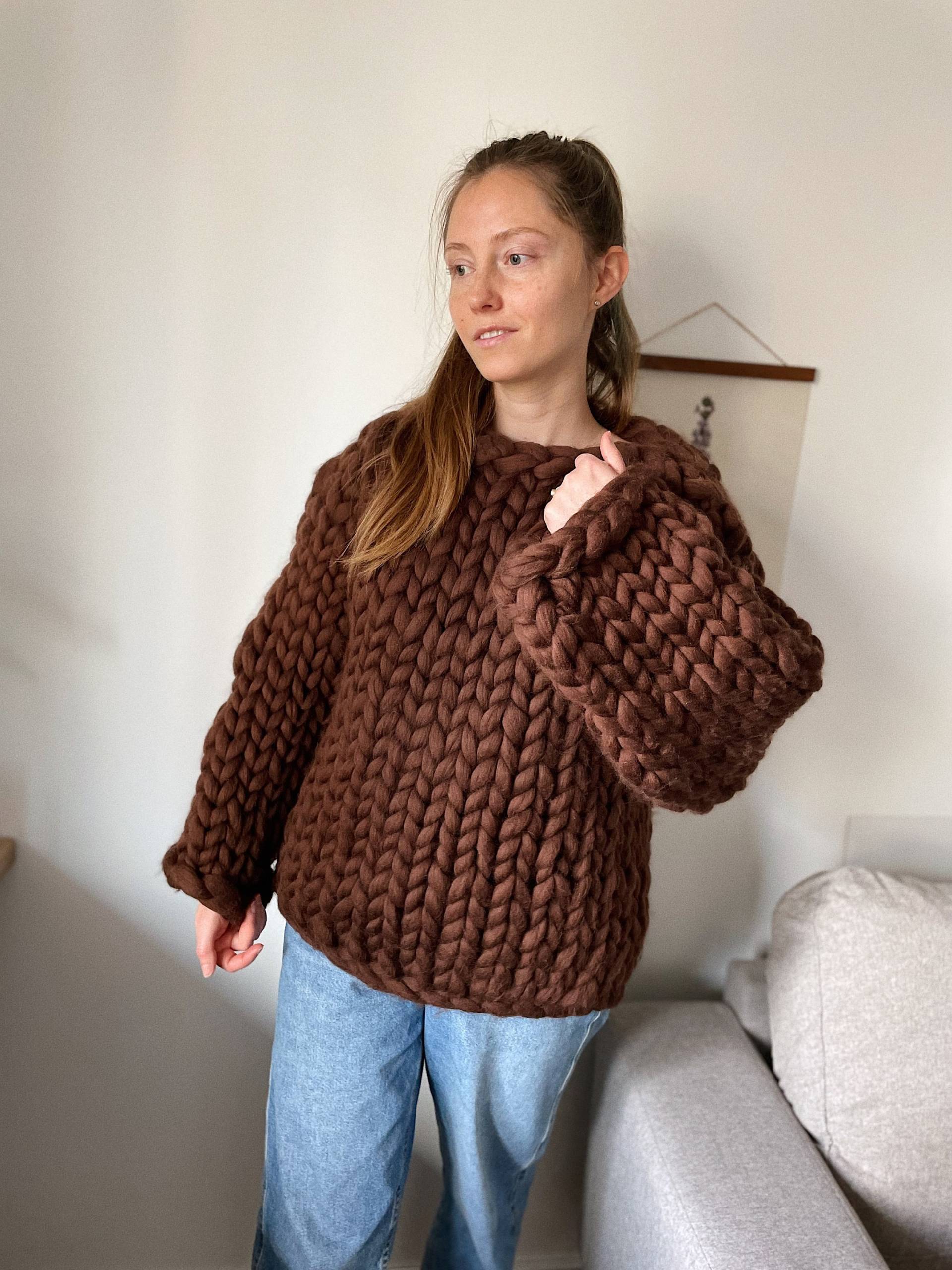 Grobstrick Pullover Für Männer Oder Frauen, Merino Wolle Pullover, Wollpullover, Handgestrickter Oversize Damen von FromGranny2u