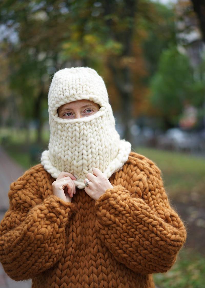 Handgestrickte Balaclava Mütze, Frauen Wolle Strickmütze, Gestrickte Helm, Merino Wolle, Benutzerdefinierte Strick Balaclavas, Unisex Strickmütze von FromGranny2u
