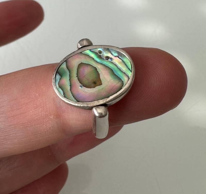 925 Silber Designer Wechselring Abalone Perlmutt Und in Perfekter Harmonie von FromyesterdaySchatze