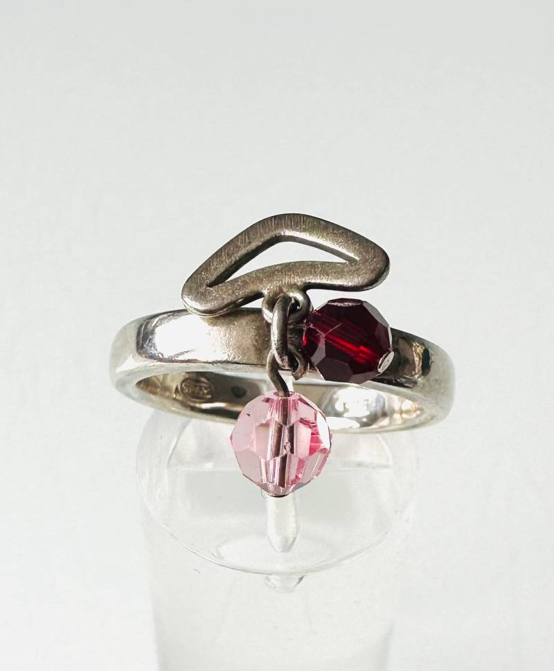 925 Silber Fossil Ring Mit Beweglichen Anhängern von FromyesterdaySchatze