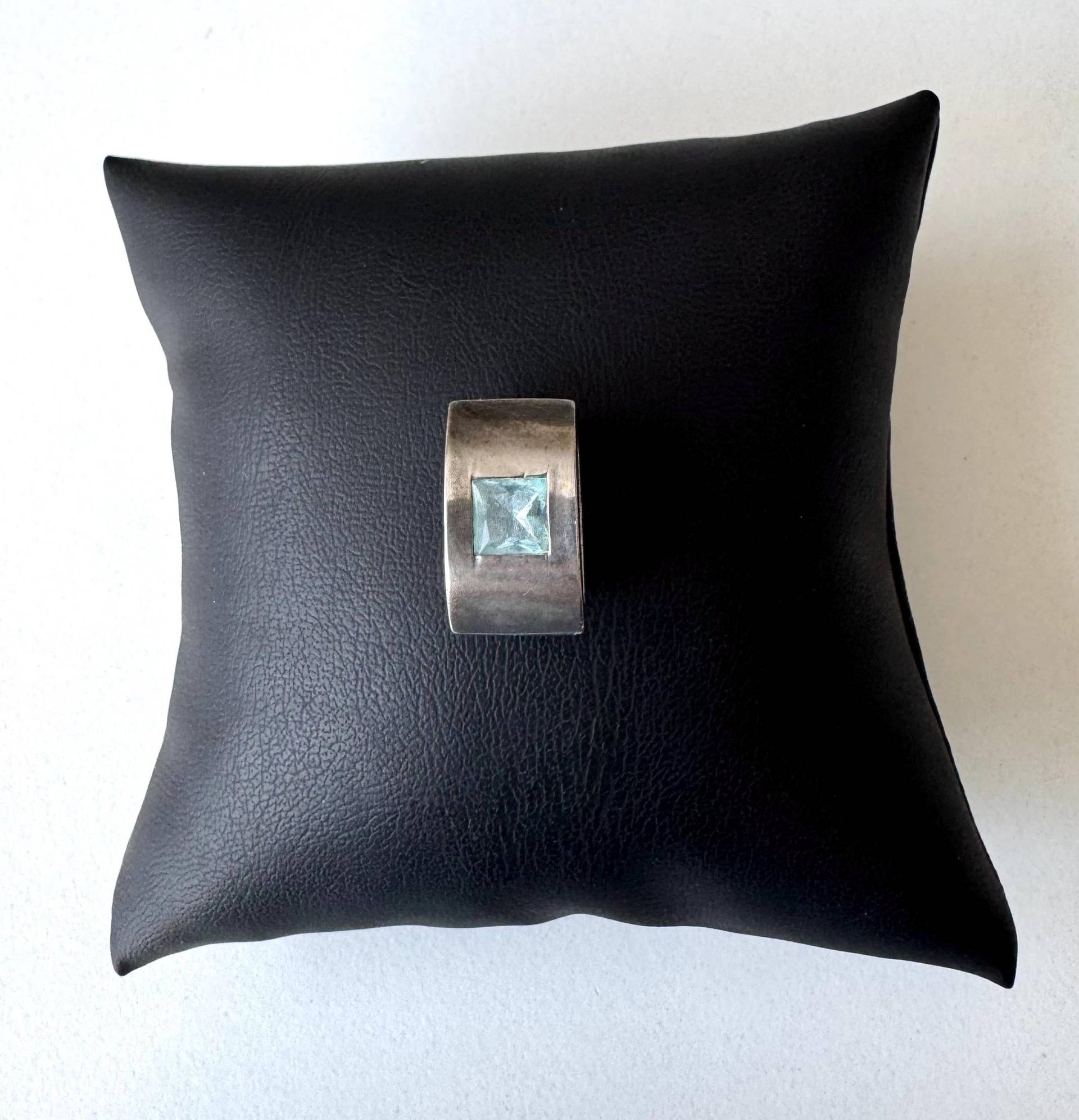 925 Silber Modernist Anhänger Mit Aquamarin Vintage von FromyesterdaySchatze