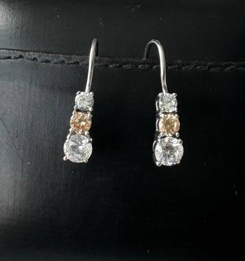 925 Silber Ohrringe Mit Funkelnden Steinen Hängeohrringe von FromyesterdaySchatze