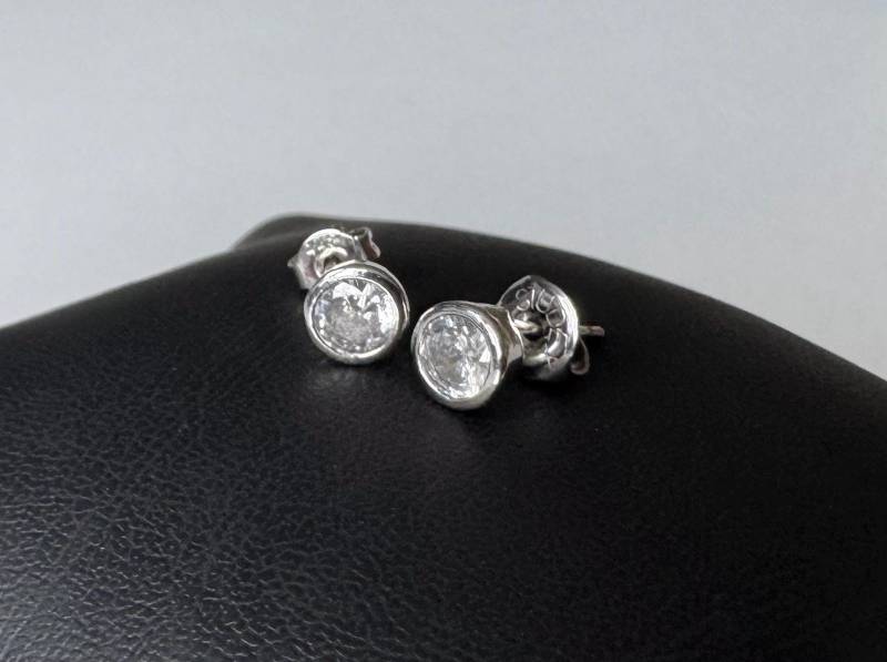 925 Silber Ohrstecker Mit Klarem Stein - Funkelnder Unisex Schmuck von FromyesterdaySchatze