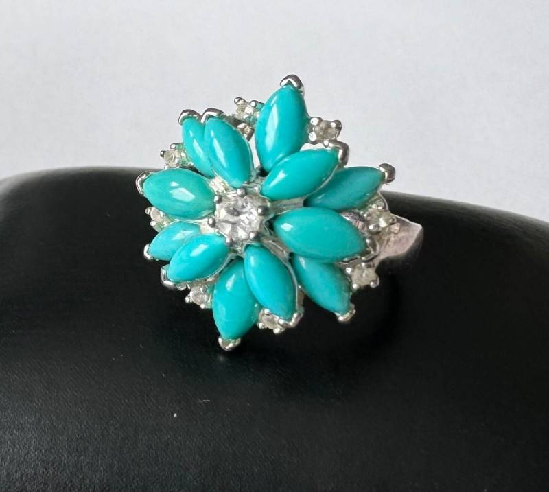 925 Silber Ring Blumendesign Mit Spinell von FromyesterdaySchatze