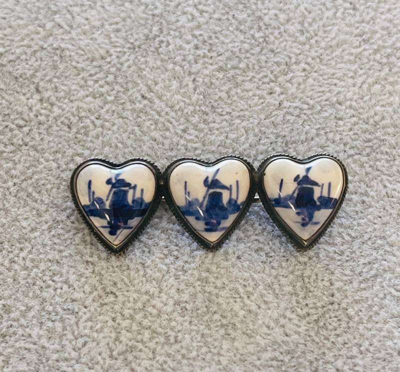 Antike Art Deco Brosche 835 Silber Delft Niederlande von FromyesterdaySchatze