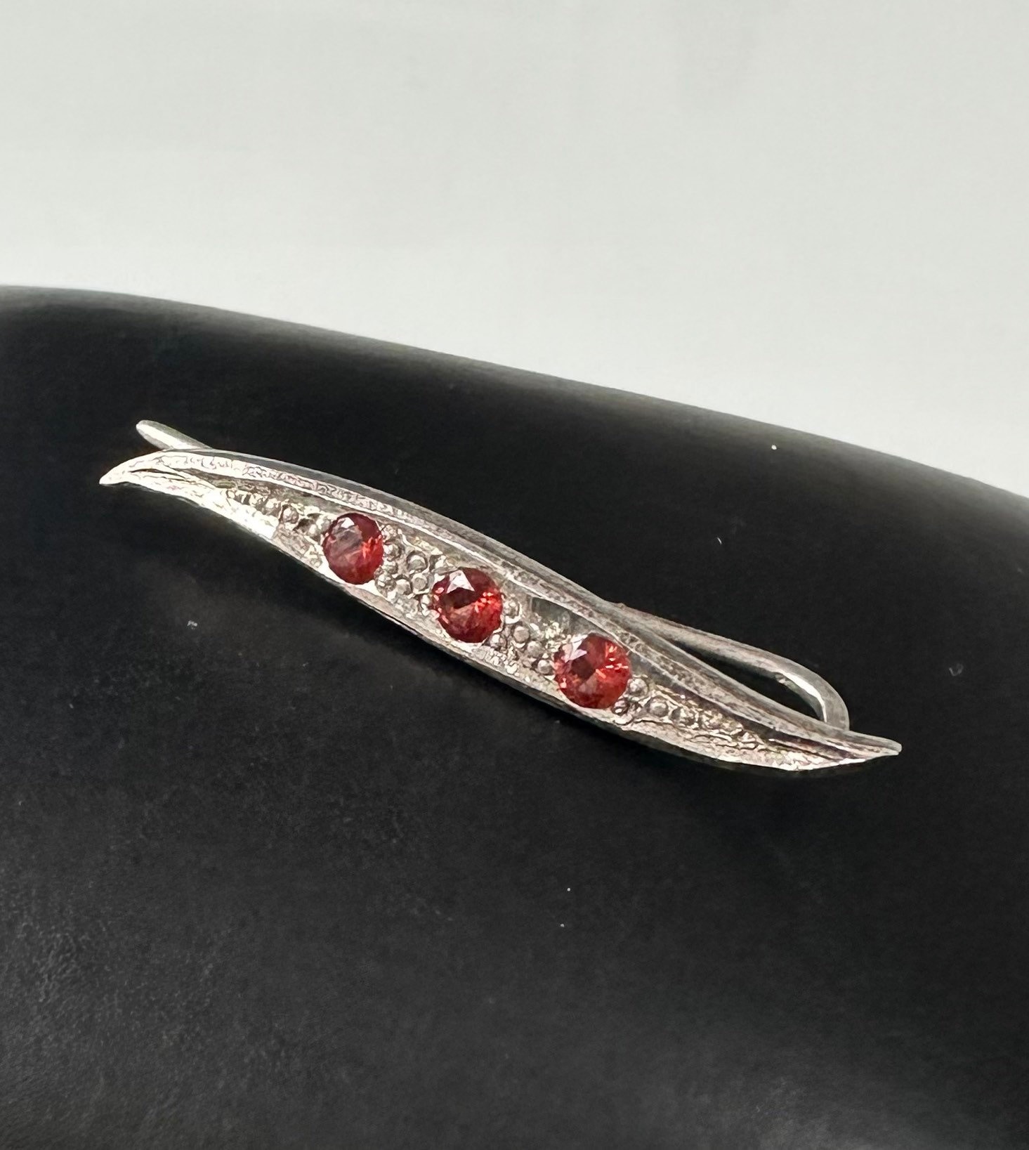 Antike Silbernadel Mit 3 Steinen Besetzt Um 1900 Echtes Silber Brosche von FromyesterdaySchatze