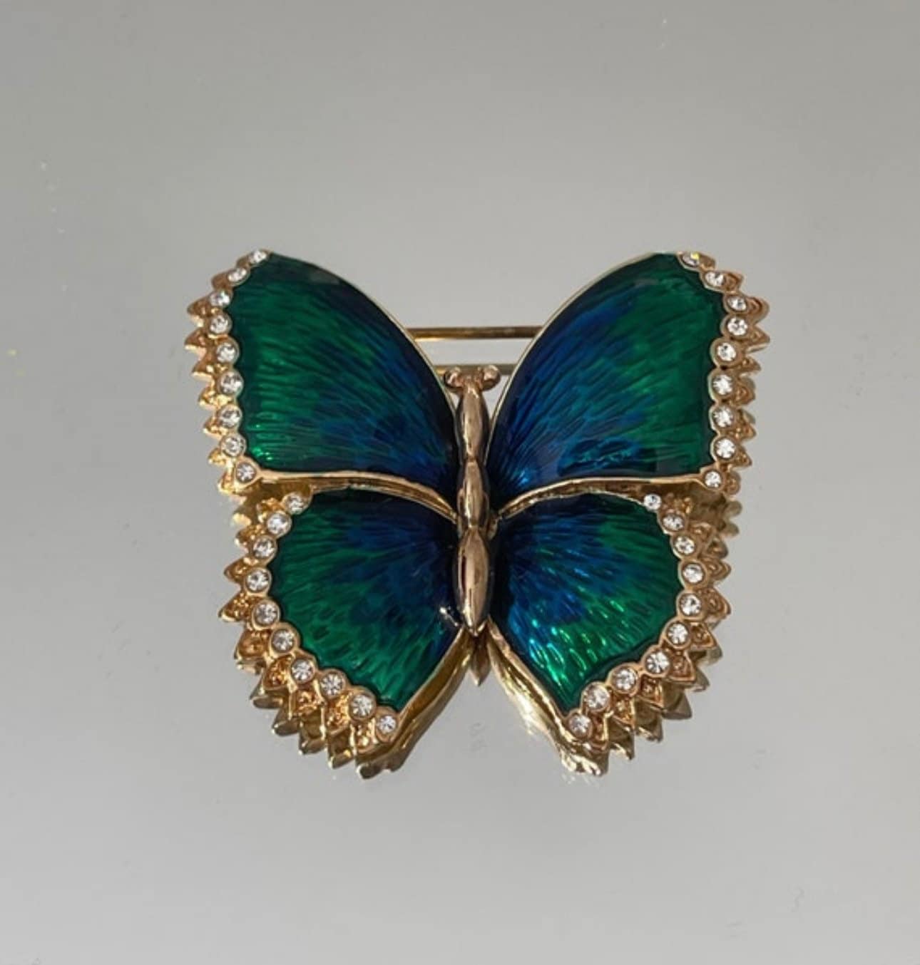 Bezaubernde Große Modeschmuck Schmetterling Emaille Brosche - Vintage Schmuck von FromyesterdaySchatze
