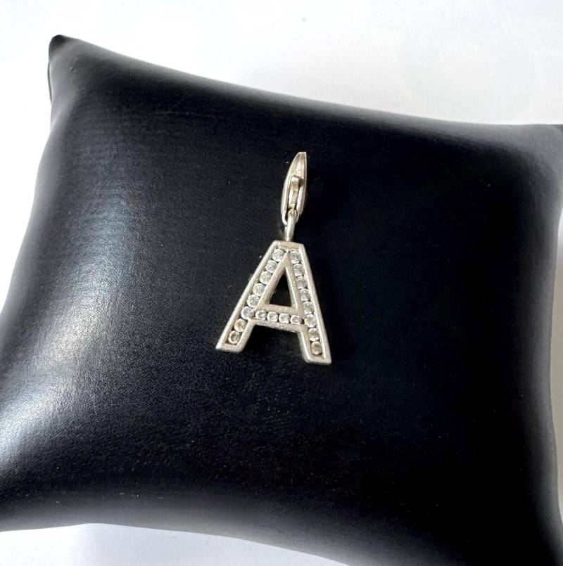 Charm Anhänger Buchstabe A - 925 Silber Mit Funkelnden Zirkonia von FromyesterdaySchatze