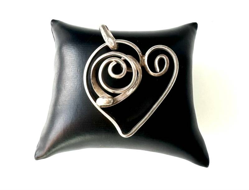Designer 925 Silber Anhänger in Herzform Mit Spiraldesign von FromyesterdaySchatze