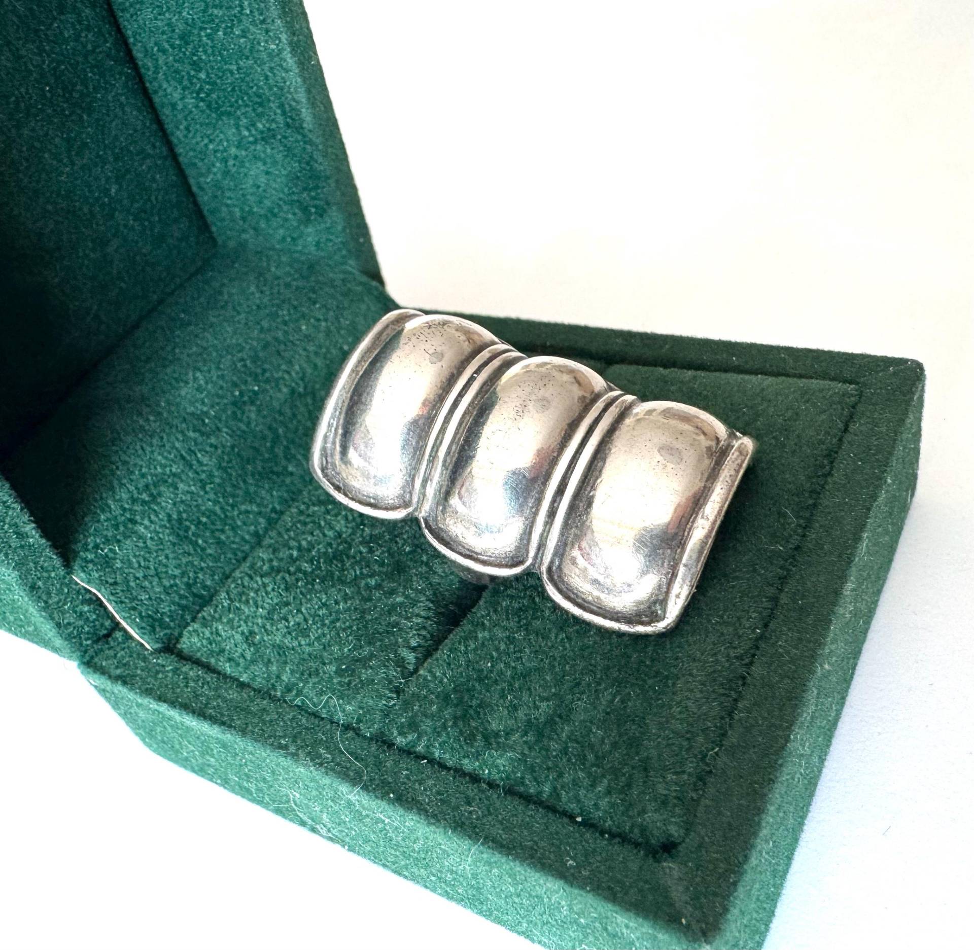 Großer Statement Ring Vintage Modeschmuck Kupfer Versilbert Größe 55 von FromyesterdaySchatze