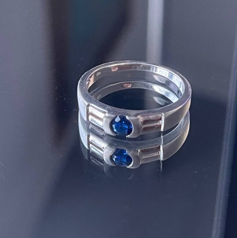 Hübscher Ring 925 Silber Mit Blauem Jadeit von FromyesterdaySchatze