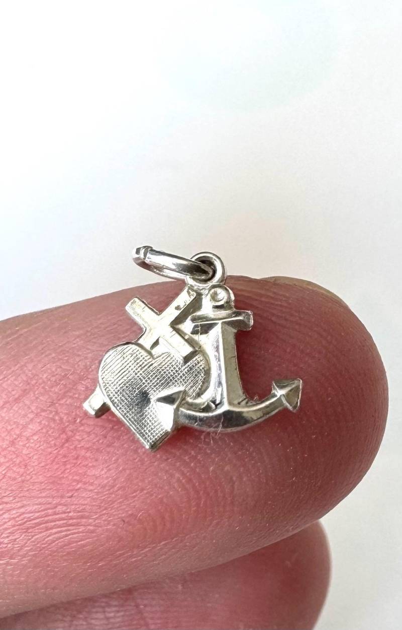 Kleiner 835 Silber Anhänger - Kreuz Herz Anker- Kordes Lichtenfels Für Kette Oder Armband von FromyesterdaySchatze