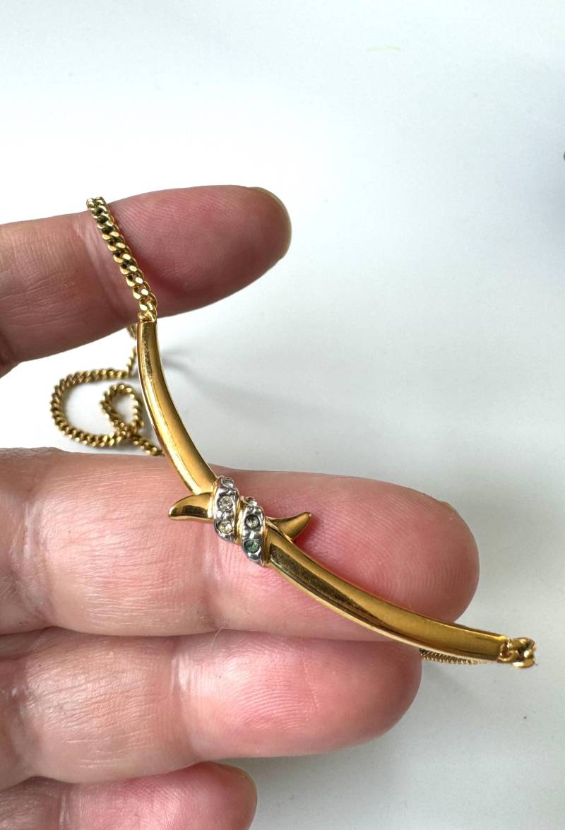 Pierre Lang Collier Gold Ton Vintage Kette Mit Steinchen von FromyesterdaySchatze