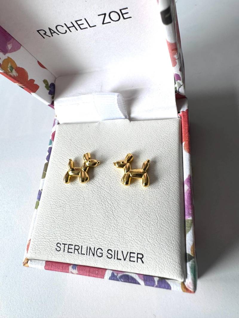 Rachel Zoe Ohrringe Hunde Design Sterling Silber Vergoldet von FromyesterdaySchatze