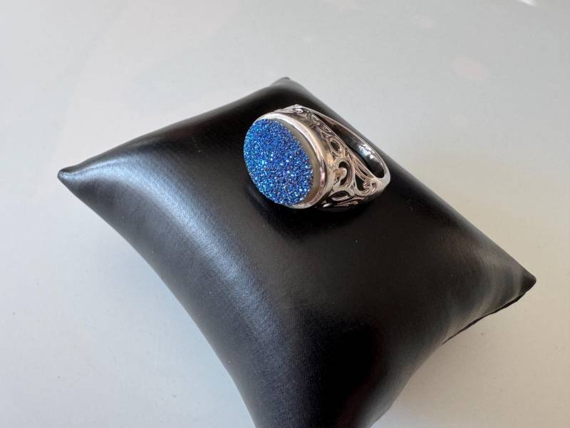 Regenbogen Drusen Ring 925 Silber Jlo - Funkelndes Designer Statement von FromyesterdaySchatze