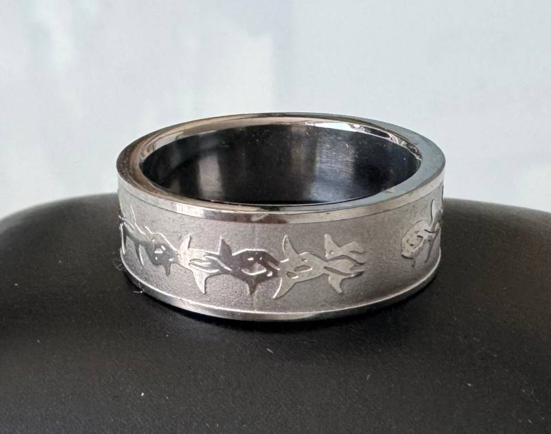 Unisex Edelstahl Ring Mit Einzigartigem Dornenmuster von FromyesterdaySchatze