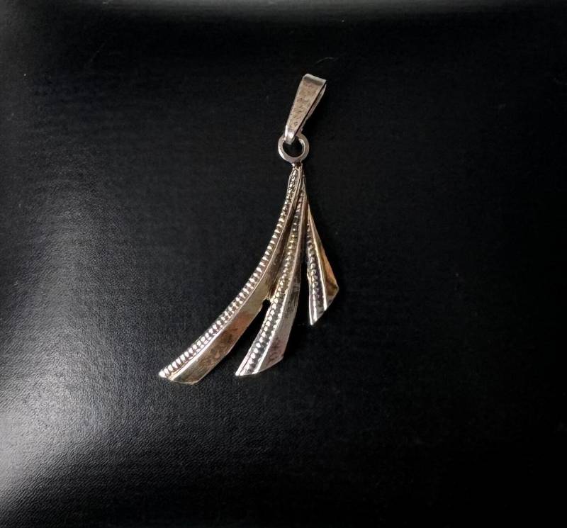 Vintage 835 Silber Anhänger Im Fächer Design Mit Teilvergoldung von FromyesterdaySchatze