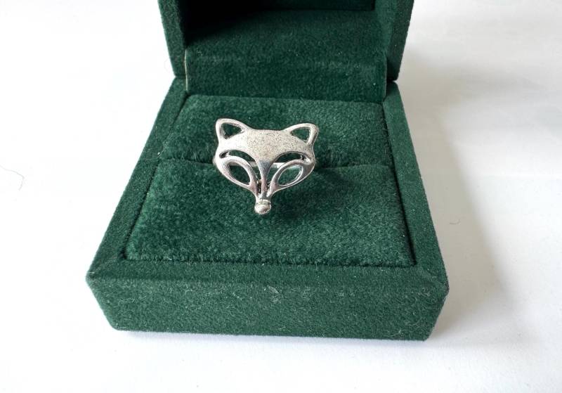 Vintage Fuchs Ring Kupfer Versilbert Größe 57 Modeschmuck Tiermotiv von FromyesterdaySchatze