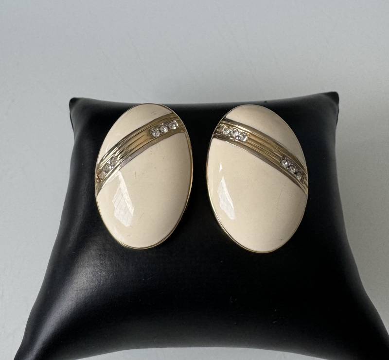 Vintage Modeschmuck Ohrclips - Glamouröser Retro Chic Der 80Er Jahre von FromyesterdaySchatze