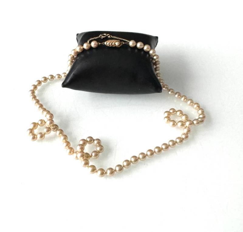 Vintage Perlenkette Mit Vergoldetem 925 Silber Verschluss von FromyesterdaySchatze