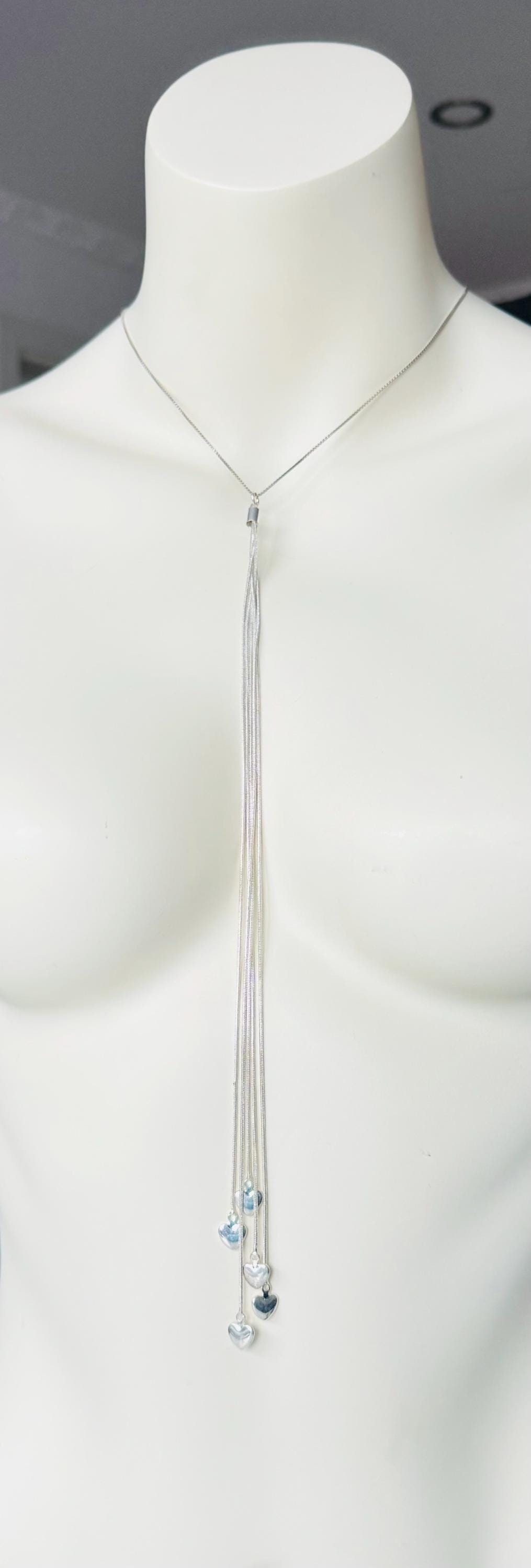 xxl Anhänger Design Mit Herzen - Versilberter Kupfer Modeschmuck, Ca. 28 cm Länge von FromyesterdaySchatze