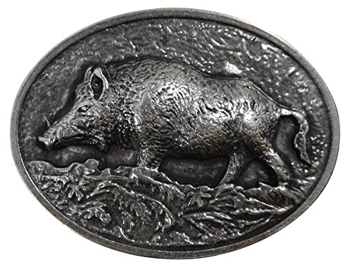 FRONHOFER Eber Gürtelschnalle Buckle 40 mm, 4 cm Wildschwein Wildsau Trachten Jäger Gürtelschnalle, silber Schnalle, oval, 18054, Größe:One Size, Farbe:Silber von FRONHOFER