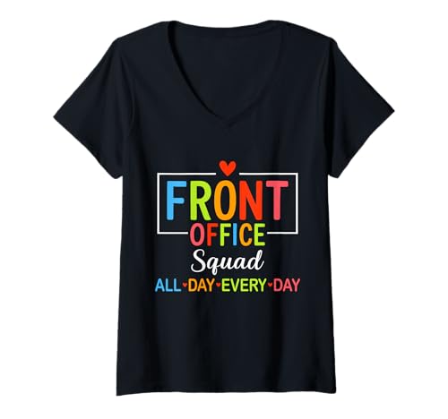 Damen Front Office Squad All Day Every Day T-Shirt mit V-Ausschnitt Damen Front Office Squad All Day Every Day T-Shirt mit V-Ausschnitt von Front Office Squad All Day Every Day Shirt