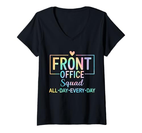 Damen Front Office Squad All Day Every Day T-Shirt mit V-Ausschnitt Damen Front Office Squad All Day Every Day T-Shirt mit V-Ausschnitt von Front Office Squad All Day Every Day Shirt