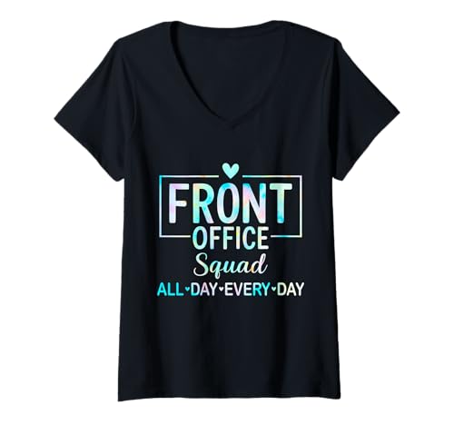 Damen Front Office Squad All Day Every Day T-Shirt mit V-Ausschnitt Damen Front Office Squad All Day Every Day T-Shirt mit V-Ausschnitt von Front Office Squad All Day Every Day Shirt