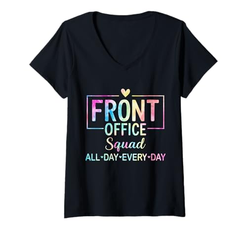 Damen Front Office Squad All Day Every Day T-Shirt mit V-Ausschnitt Damen Front Office Squad All Day Every Day T-Shirt mit V-Ausschnitt von Front Office Squad All Day Every Day Shirt
