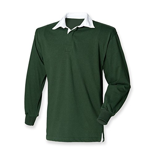 Front Row Langarm Rugby Shirt, Flaschengrün, Gr.XL von Front Row