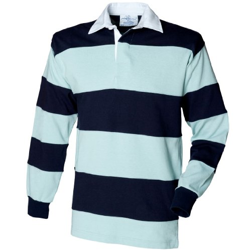 Front Row Rugby-Shirt mit genähten Streifen Gr. S, duck egg von Front Row