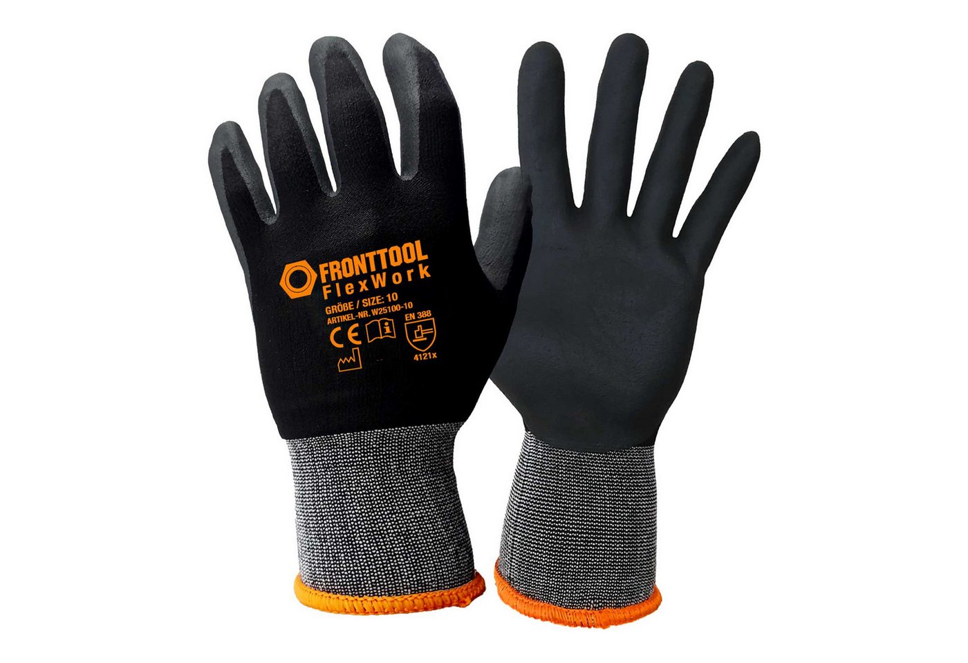 Fronttool Nitril-Handschuhe Arbeitshandschuhe FlexWork, Handschuh (Spar-Set) von Fronttool