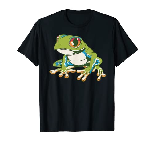 Rotaugenlaubfrosch Frösche Grafik für Herren Damen Kinder T-Shirt Rotaugenlaubfrosch Frösche Grafik für Herren Damen Kinder T-Shirt von Frosch Amphibien, Comic Geschenke, lustige Sprüche