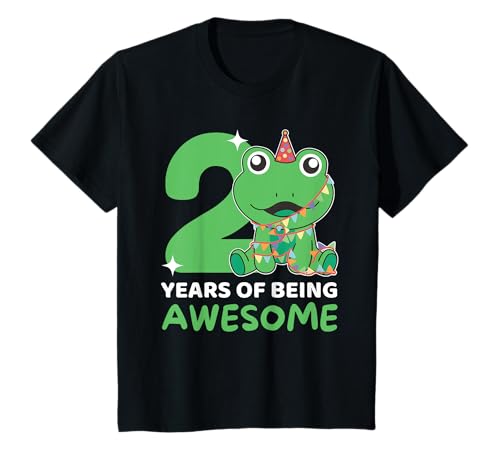 Frosch zum 2. Geburtstag für Kinder zwei Jahre alt T-Shirt von Frosch Geburtstags Geschenk süße Tiere