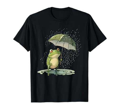 Frosch mit Regenschirm im Regen Ästhetik Frosch T-Shirt Frosch mit Regenschirm im Regen Ästhetik Frosch T-Shirt von Frosch Kollektion
