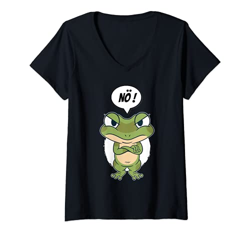 Damen Frosch Oberteil T-Shirt mit V-Ausschnitt Damen Frosch Oberteil T-Shirt mit V-Ausschnitt von Frosch Lustig Nö