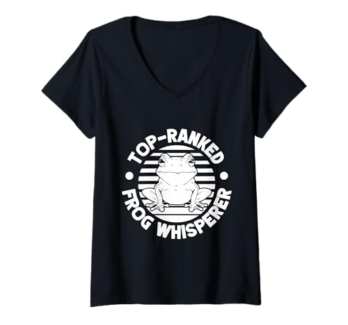 Damen Frosch Jäger Fänger Top-Ranked Frosch T-Shirt mit V-Ausschnitt Damen Frosch Jäger Fänger Top-Ranked Frosch T-Shirt mit V-Ausschnitt von Froschgeschenke Für Jungen Frosch Shirt Kinder