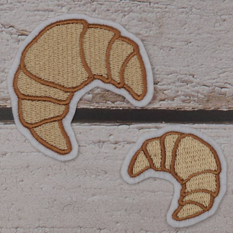 Croissant Gestickt - Aufnäher Applikation Zum Aufbügeln Größenwahl Backen Essen von Froschverliebt
