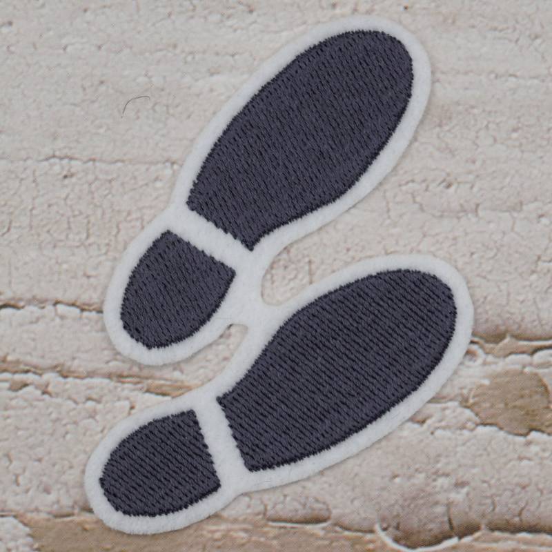 Fußspuren Gestickt - Aufnäher Applikation Zum Aufbügeln Farbwahl Garn + Filz Schultüte Einschulung Geburtstag von Froschverliebt