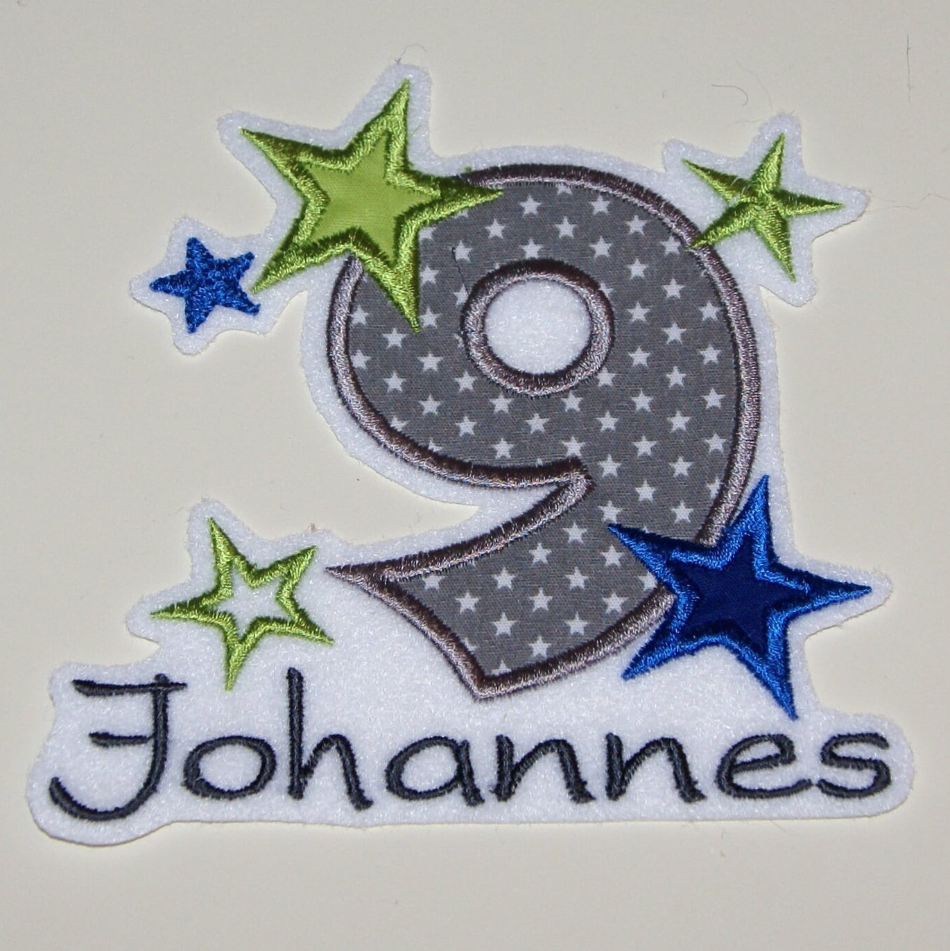 Geburtstagszahl 9 Gestickt - Aufnäher Applikation Zum Aufbügeln Farbwahl Wahlweise Mit Name Geburtstag von Froschverliebt