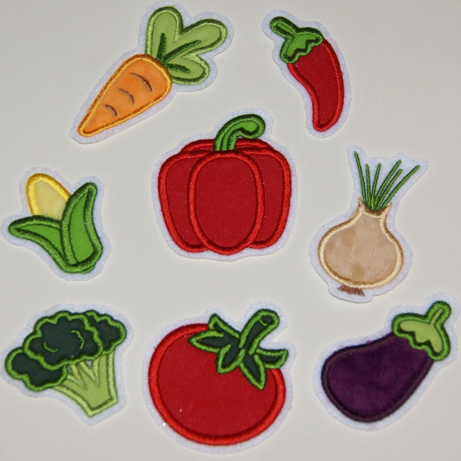 Gemüse Gestickt - 8 Gemüsesorten Zur Wahl Aufnäher Applikation Zum Aufbügeln Kochen Essen von Froschverliebt