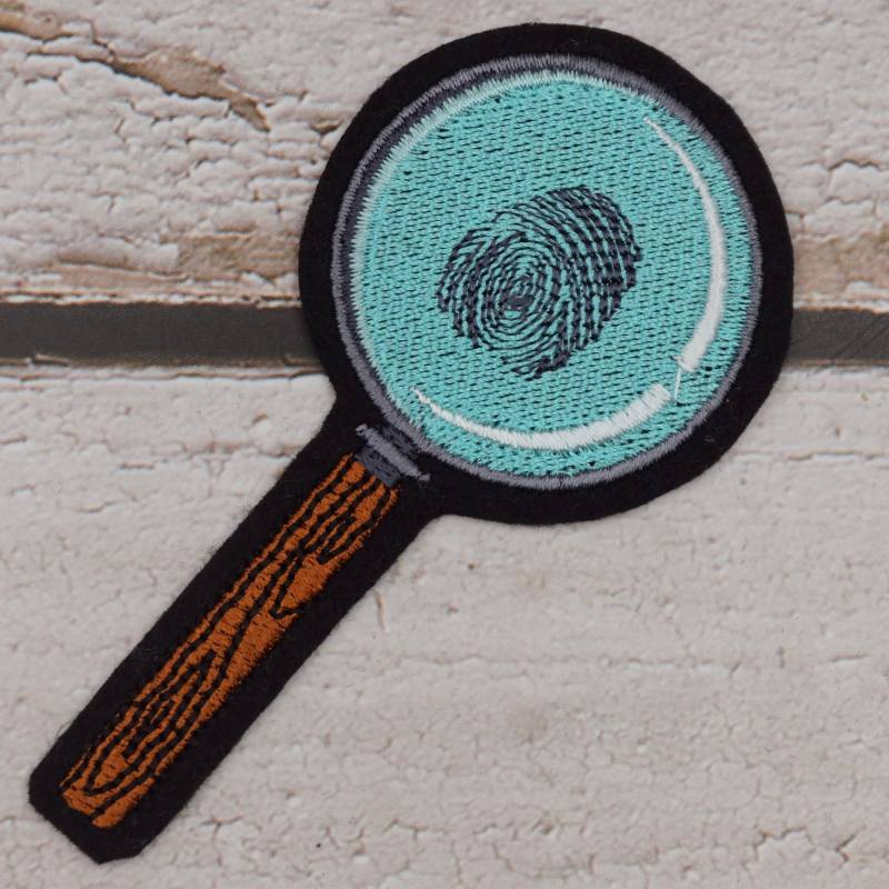 Lupe Gestickt - Aufnäher Applikation Zum Aufbügeln Farbwahl Filz Schultüte Einschulung von Froschverliebt