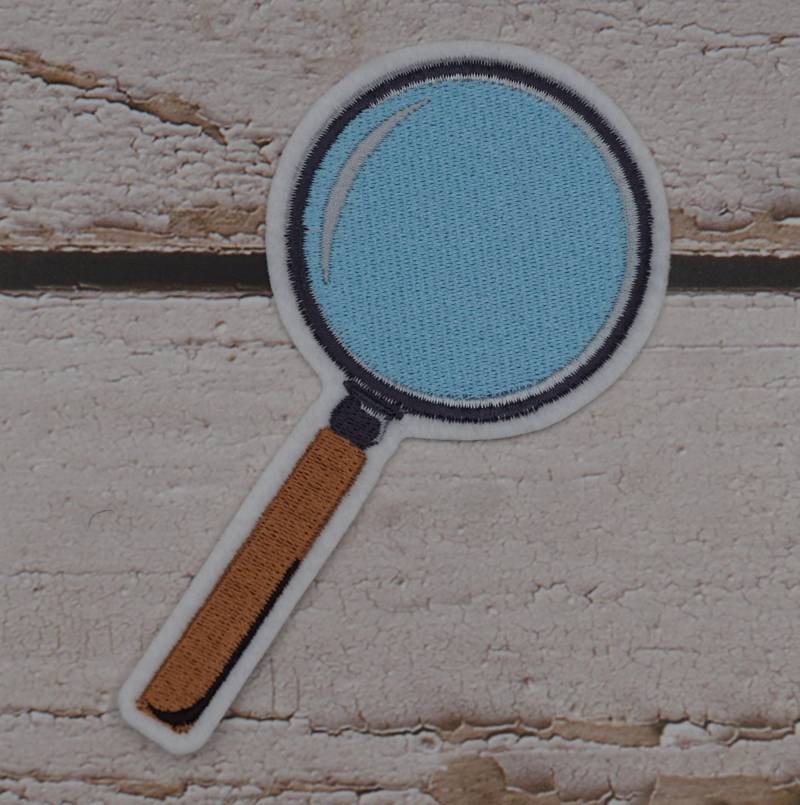 Lupe Gestickt - Aufnäher Applikation Zum Aufbügeln Schultüte Einschulung von Froschverliebt