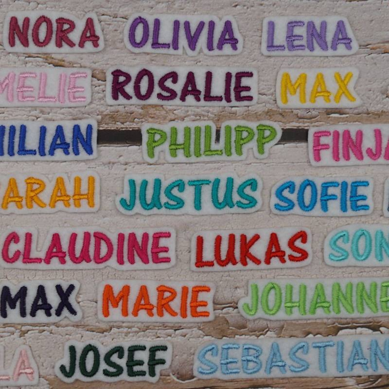 Mini Namensschild in Wunschfarbe/Applikation von Froschverliebt