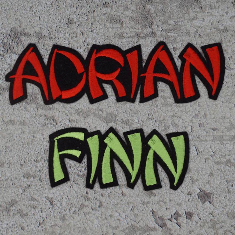 Namen Ninja Gestickt - Schrift Nr. 25 Großbuchstaben Farbwahl Garn + Filz Zum Aufbügeln Aufnäher Applikation Drache von Froschverliebt