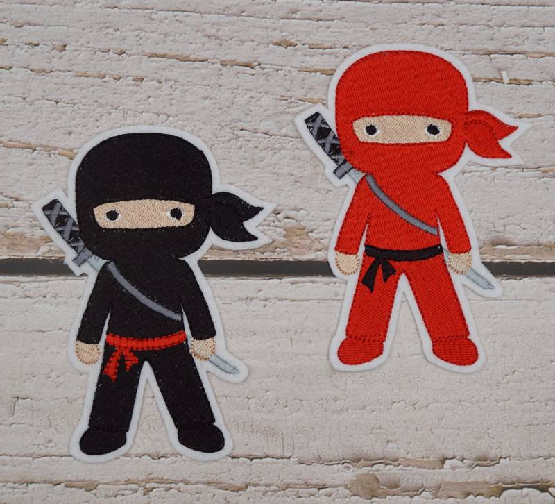 Ninja/2 Farben Zur Auswahl Aufnäher Applikation von Froschverliebt