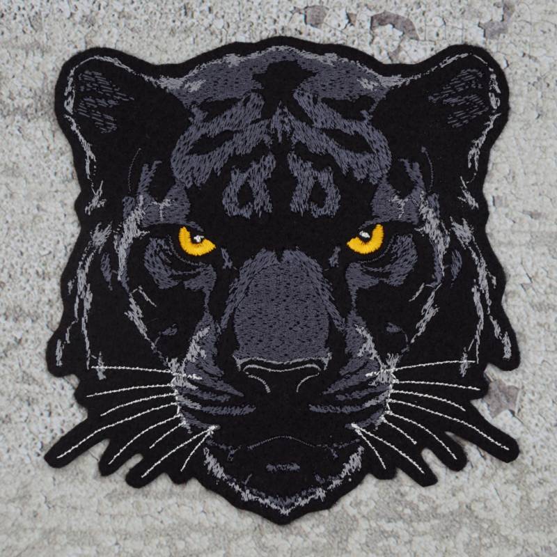 Panther Gestickt - Aufnäher Applikation Zum Aufbügeln Schultüte Einschulung Pantherkopf von Froschverliebt