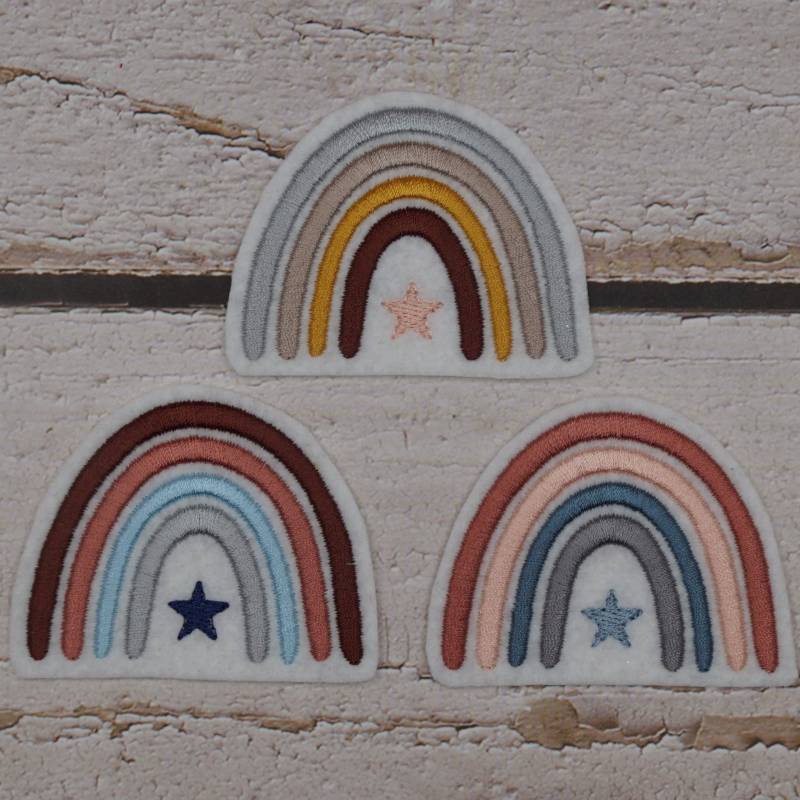 Stickaufnäher Regenbogen Mit Stern/Erstelle Deinen Individuellen Aus Einer Auswahl Von 58 Farben Applikation Aufnäher von Froschverliebt