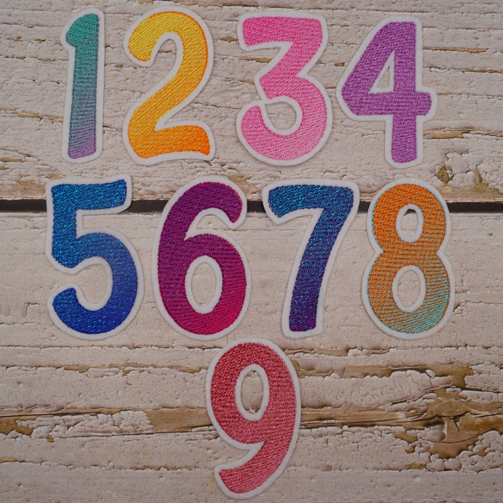 Wunschzahl/5 Größen Zur Wahl Zweifarbig | Farbverlauf in Wunschfarben Aufnäher Applikation von Froschverliebt